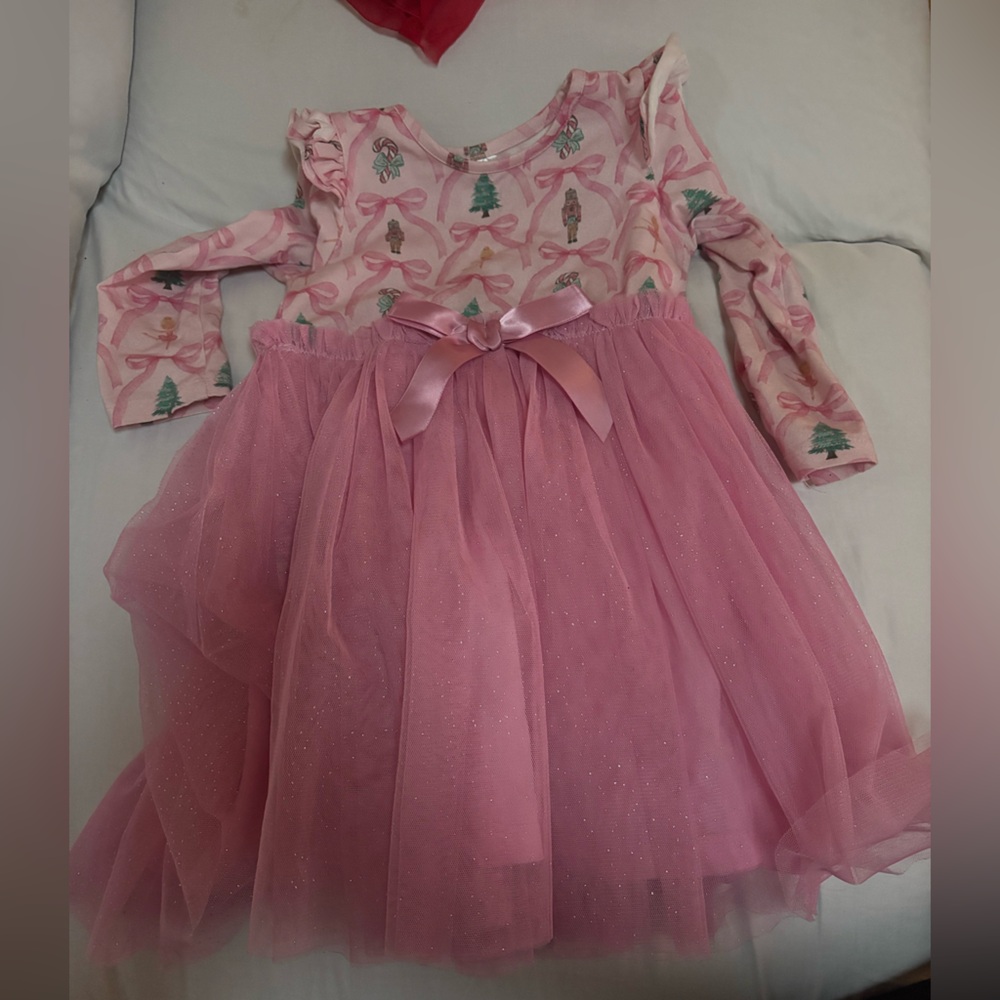 Pink Tulle Dress with Long Sleeve Top